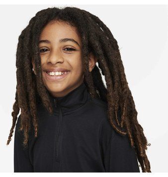 Дитячий лонгслів Nike Multi Older Dri-Fit Uv Long-Sleeve 1/2-Zip Top Black | FN8375-010 FN8375-010 фото