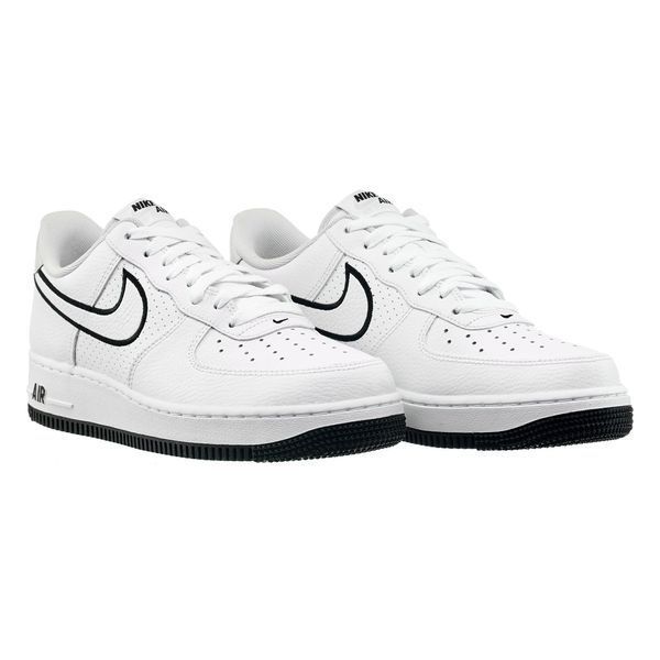 Чоловічі кросівки Nike Air Force 1 '07 'Embroidered Swoosh - White Black'| FJ4211-100 FJ4211-100 фото