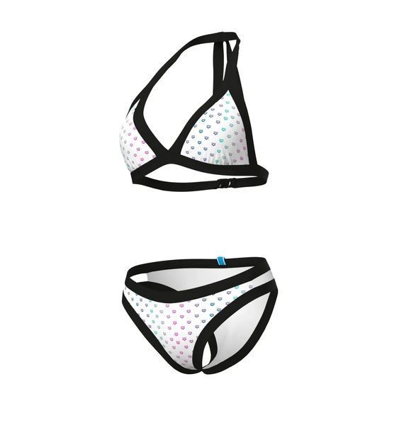 Купальник Arena Rainbow Monogram Bikini Triang White | 007079-115 007079-115 фото