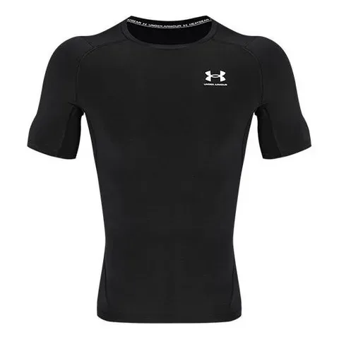 Чоловіча футболка Under Armour Heatgear Compression Short Sleeve T-shirt 'Black White'| 1361518-001