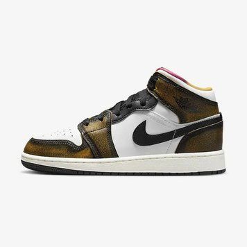 Підліткові кросівки Jordan 1 Mid SE GS 'Wear-Away - Taxi'| DQ8418-071 DQ8418-071 фото