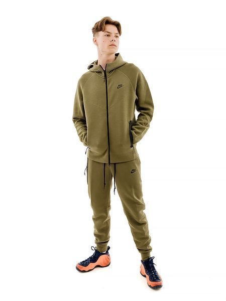 Кофта Nike Sportswear Tech Fleece Windrunner Full Zip Hoodie 'Medium Olive/Black' | FB7921-222 FB7921-222 фото