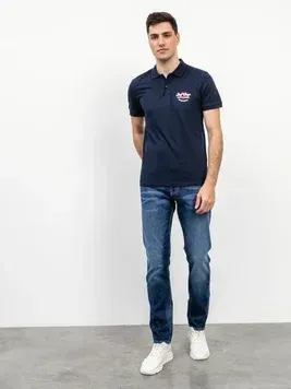 Чоловіче поло Jack & Jones JJANDY POLO SS | 12223714-NAVY BLAZER-PRIN 12223714-NAVY BLAZER-PRIN фото