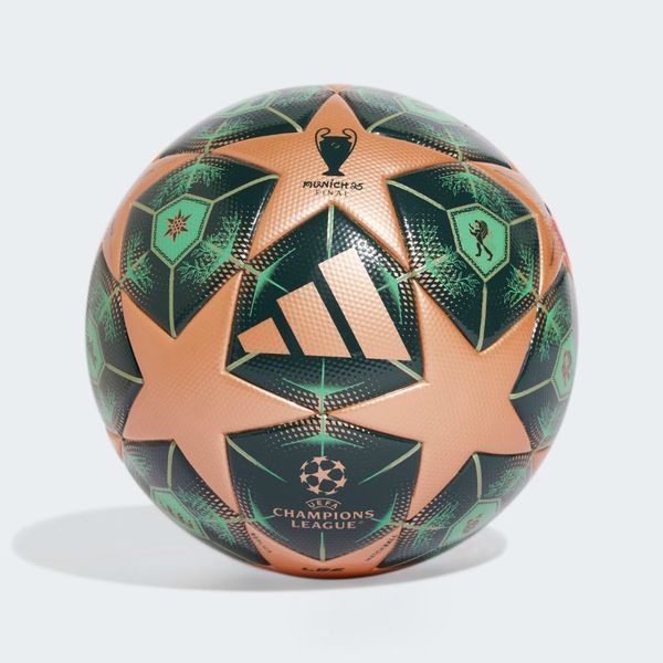 Футбольний м'яч adidas UCL LEAGUE 24/25 KNOCKOUT PHASE 'Metallic Copper / Shadow Green / Solar Slime'| JM6825 JM6825 фото