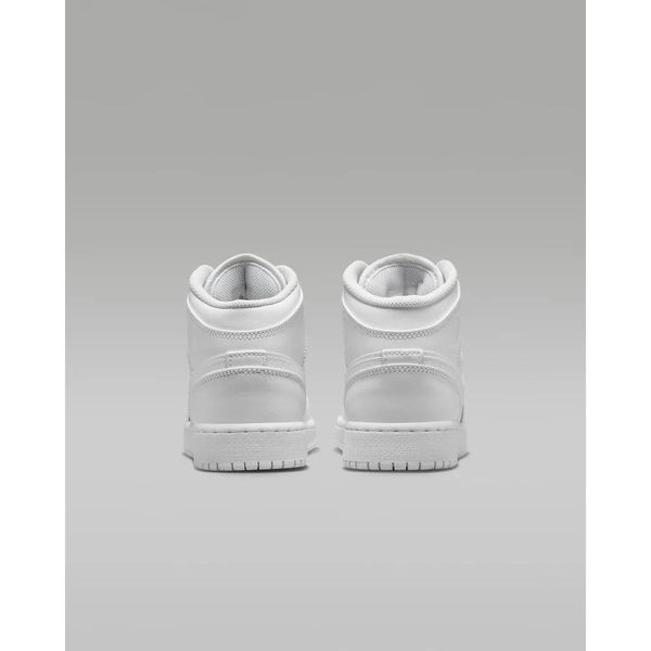 Підліткові кросівки Air Jordan 1 Mid GS 'Triple White'| 554725-136 554725-136 фото