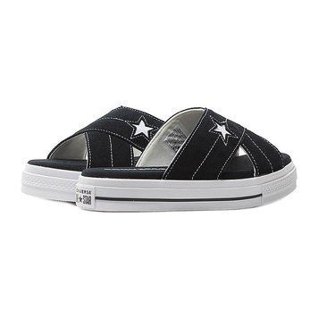 Жіночі капці Converse One Star Sandal Slip 'Black White'| 564143C 564143C фото