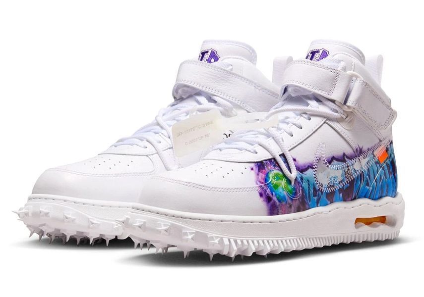 Кросівки Nike Off-White x Air Force 1 Mid SP Leather 'Graffiti'| DR0500-100 DR0500-100 фото