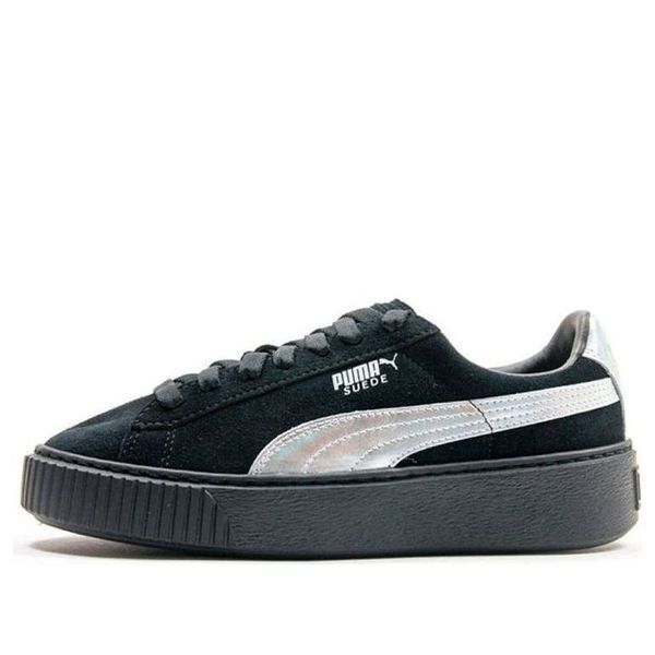 Жіночі кросівки Puma Suede Platform 'Black/Silver' | 363649-01 фото