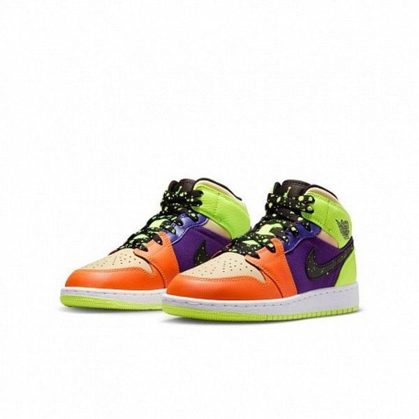 Підліткові кросівки Air Jordan 1 Mid SE GS 'Volt Vivid Orange'| FD8795-700 FD8795-700 фото