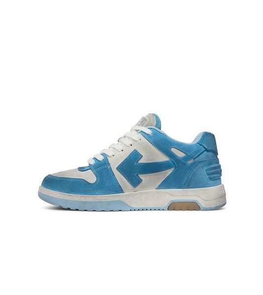Кросівки unisex Off-White OOO Low Out Of Office Suede White Light Blue | OMIA189S22LEA0080140 OMIA189S22LEA0080140 фото