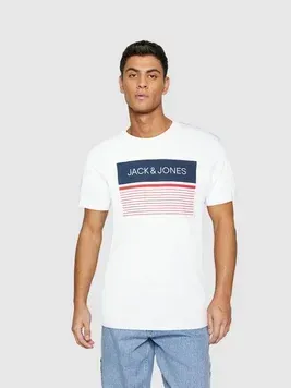 Чоловіча футболка Jack & Jones JJEBASIC | 12221009-WHITE фото