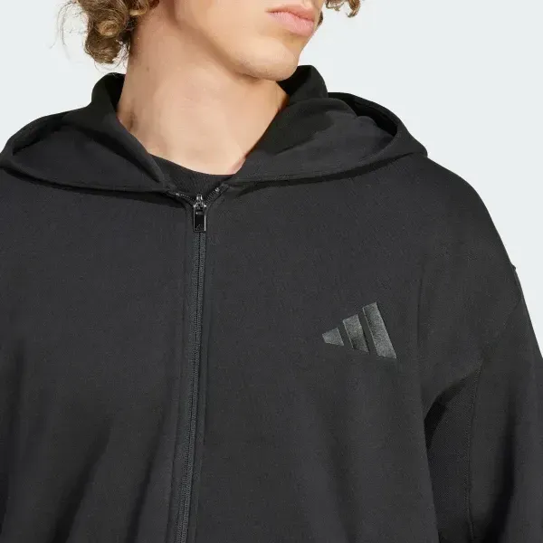 Чоловічі шорти adidas ALL SZN Fleece Full-Length Zipper Hoodie 'Black'| IX1249 фото