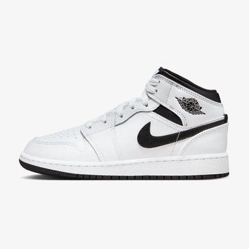 Підліткові кросівки Jordan 1 Mid GS 'White Black'| DQ8423-132 DQ8423-132 фото