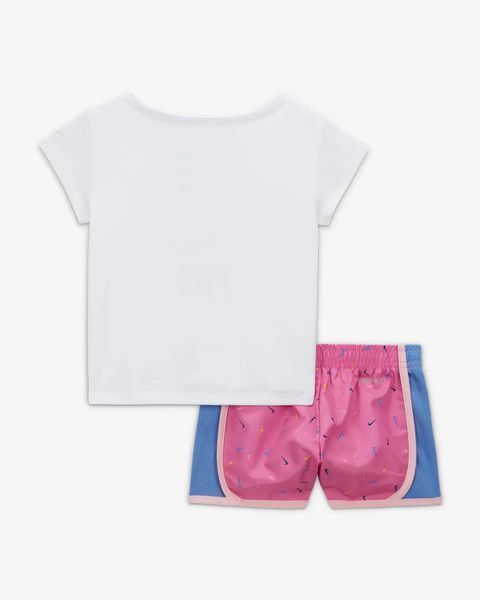 Дитяча футболка Nike SWOOSH TEMPO TEE & SHORT SET PLAYFUL PINK | 26L063-AFN 26L063-AFN фото