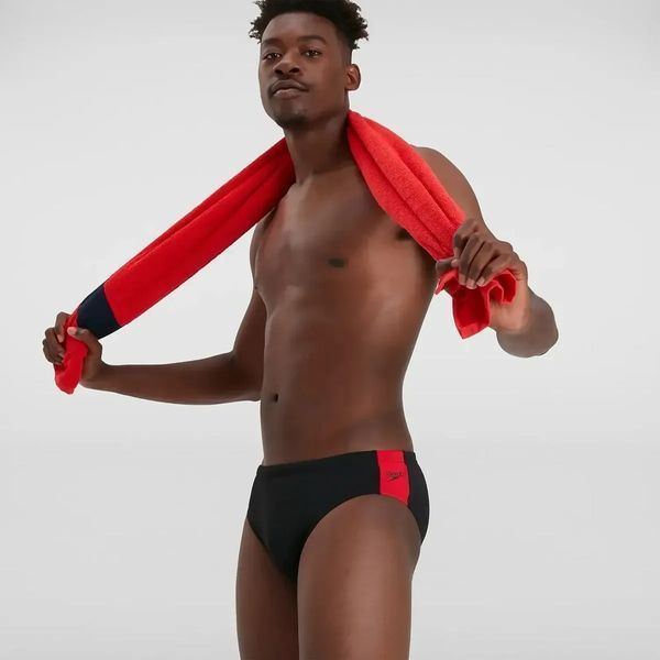 Чоловічі плавки Speedo Boom Logo Splice 7Cm Brief Am Black/Red | 8-12824C728 8-12824C728 фото