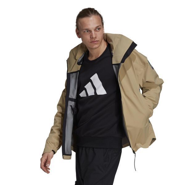 Куртка adidas Men's Myshelter Jkt Outdoor Sports Rainproof Loose Hooded Logo Khaki Jacket | GT6574 GT6574 фото