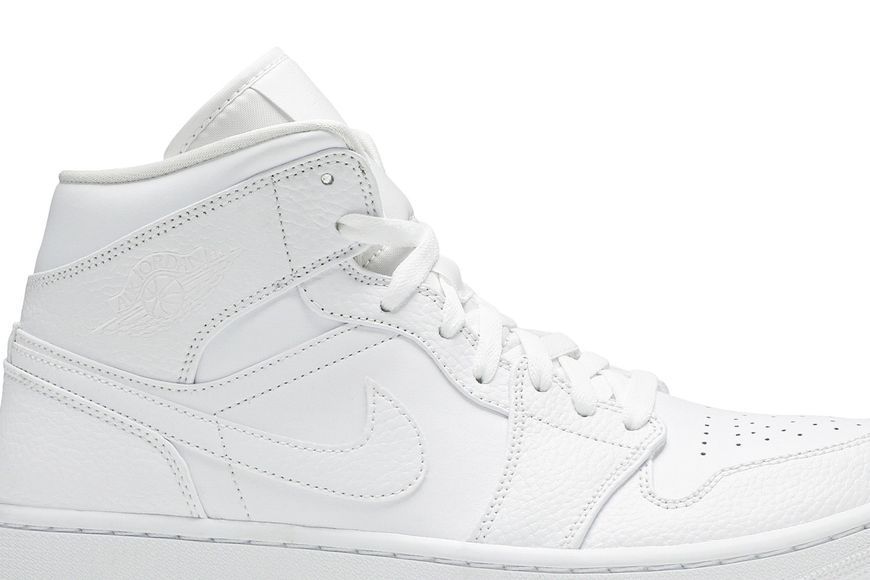 Кросівки Air Jordan 1 Mid 'Triple White'| 554724-130 554724-130 фото